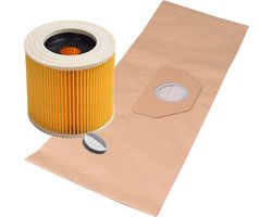 Geschikt voor KARCHER. VOORDEELPAK 10 stuks. stofzuigerzakken Papier voor WD3, MV3, 6.959-130.0 en 6.414-552.0. Lucht afvoerfilter. COVAKO Merk