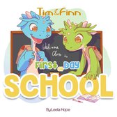 Bedtime children's books for kids, early readers - Tim and Finn the Dragon Twins - First Day of School