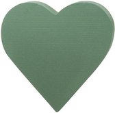 Groen hartvormig steekschuim/oase vochtig gebruik 30 cm - Bloemstukken/kerststukjes maken met steekschuim blok - Hobby/decoratie materiaal