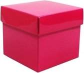 5x Roze cadeauverpakking decoratie 10 cm kubus