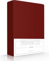 Romanette Luxe Katoen Laken Lits-jumeaux 240x260 - Bordeaux Rood