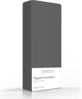 Drap-housse pour Topper Hoeslaken de Luxe - Anthracite - 160x200 cm - Katoen - Romanette