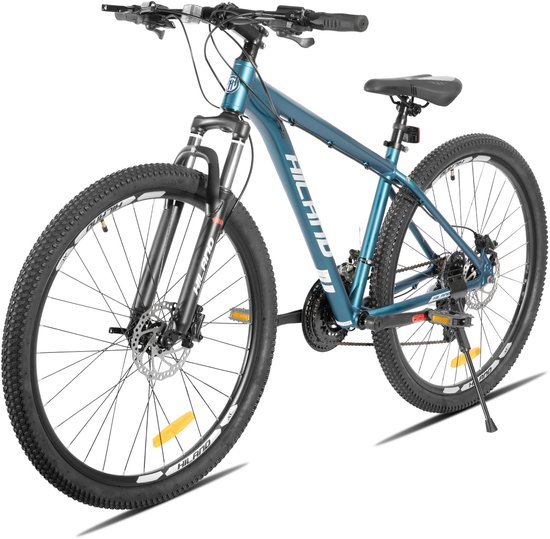 Hiland Bedrock Mountainbike - 27.5 Inch - 24 Versnellingen - Shimano - Hydraulische Schijfremmen - Aluminium Frame - Petrolblauw van Hiland — afbeelding 2