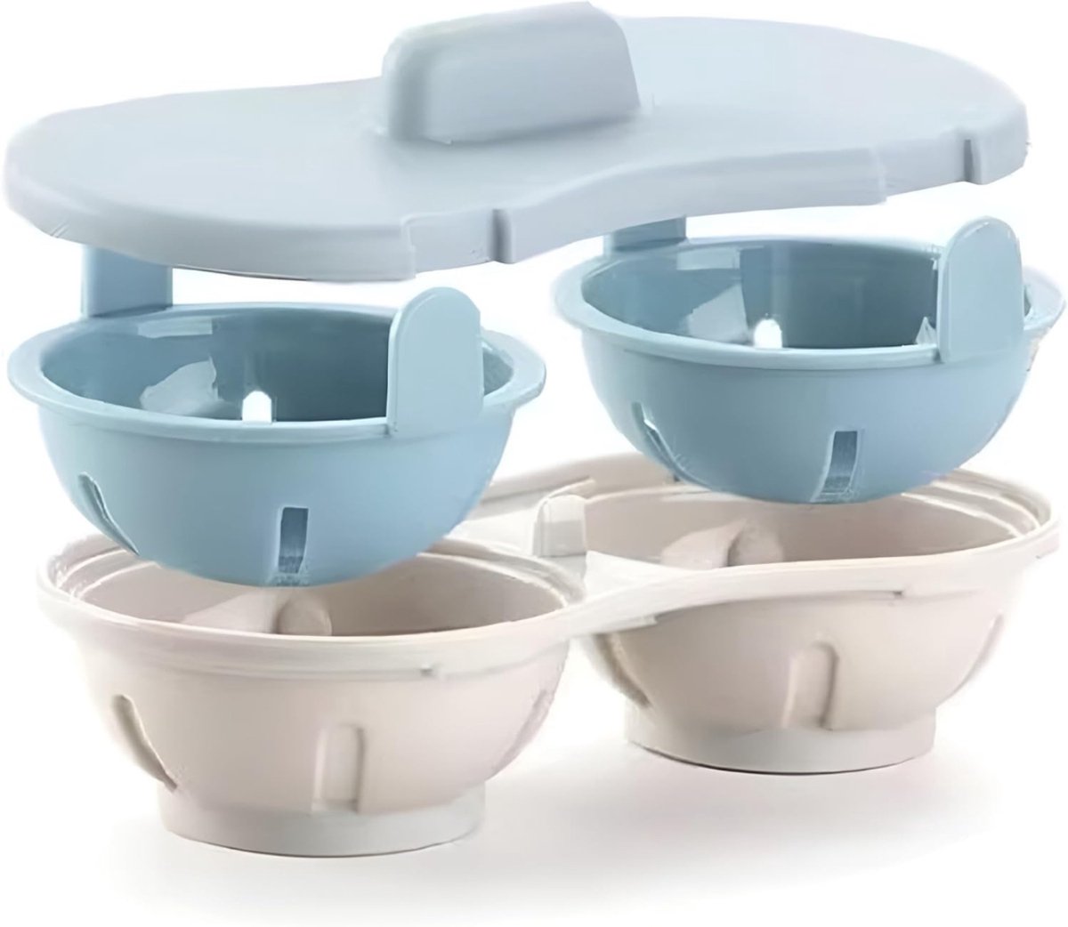RUX® Eierkoker magnetron - Eierkoker - Eierkoker electrisch - Blauw - 12cm x 12cm x 6cm ; 150 g