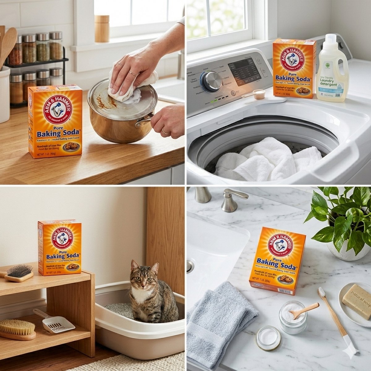 Arm & Hammer Baking Soda - Voordeelverpakking 12 x 454 g (5448g) - Zuiver Zuiveringszout - Natriumbicarbonaat - Voor Schoonmaak, Was & Bakken - Multi-pack met Kajal Sticker