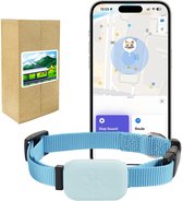 GPS KattenTracker - Zonder Maandelijkse Kosten - Werkt Met iOS/Android - IP67 Waterdicht - CR2032 Batterij (1+ Jaar) - Verstelbare Nylon Halsband - Blauw
