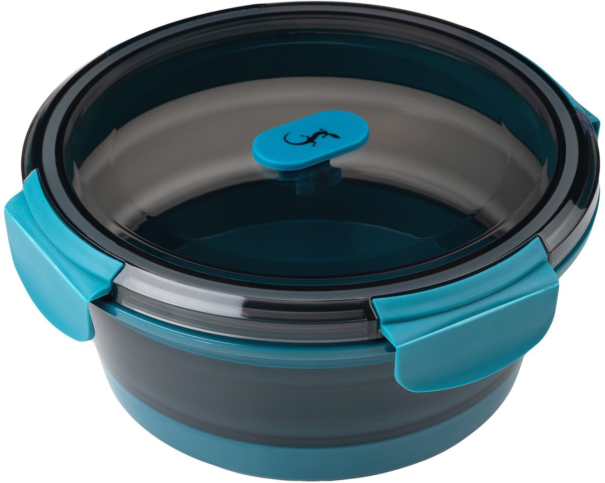 Lurch Up&Down vouwbare lunchbox rond uit silicone/PP petrol 800ml
