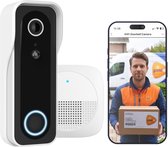 Trust Draadloze Video Deurbel - DOORCAM-3000 - Accu oplaadbaar met USB-C - 2K 3MP - Geen Abonnementskosten - inclusief Chime - Deurbel met Camera - Wit