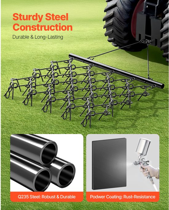 Degelijke stalen constructie met poedercoating voor roestbestendigheid. Zwarte metalen eg.
