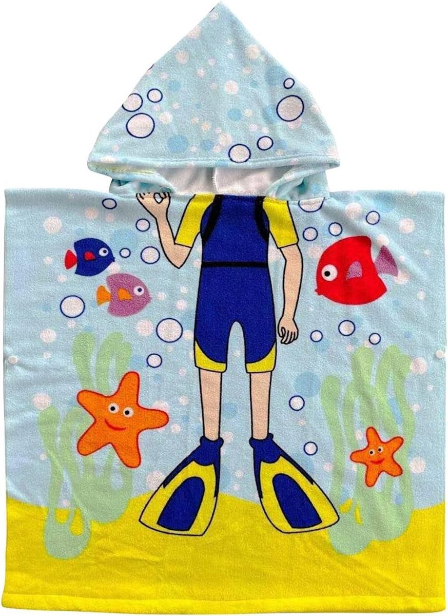 Hooded Badcape voor Kinderen, Sneldrogend en Super Absorberend, Schattige Cartoon Ontwerpen voor Jongens en Meisjes