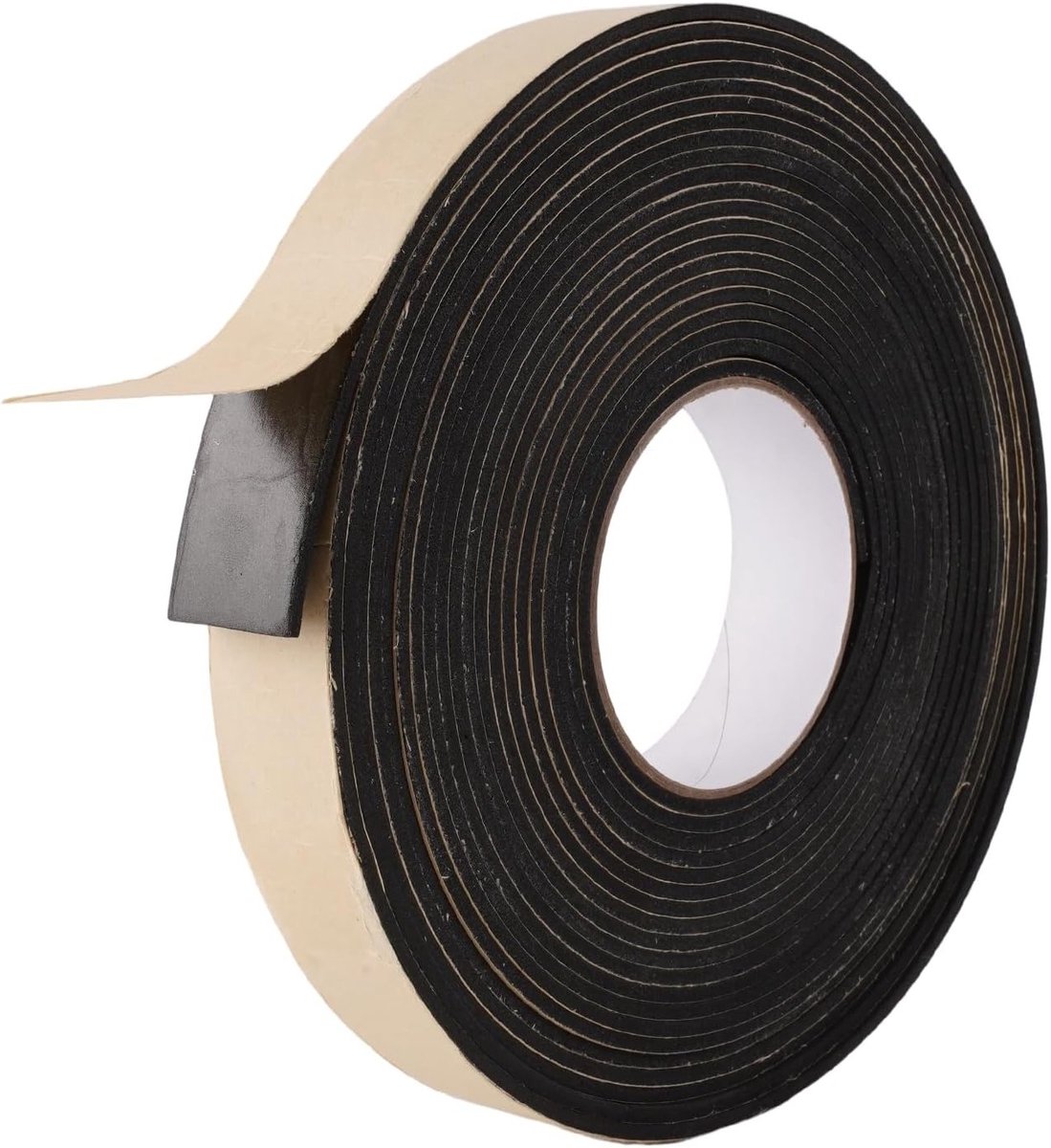 Zelfklevende schuimstrip 10 m, 30 mm (B) x 3 mm (D), zwart, eenzijdige afdichtingstape van weerbestendig schuim voor isolatie van ramen en deuren, geluidsisolatie en tochtwering