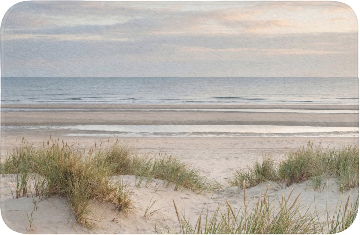 WC mat 60x40 cm - Antislip - Zandstrand - Bewolkt - Duinen - Toiletmat - Vloermat - Douche