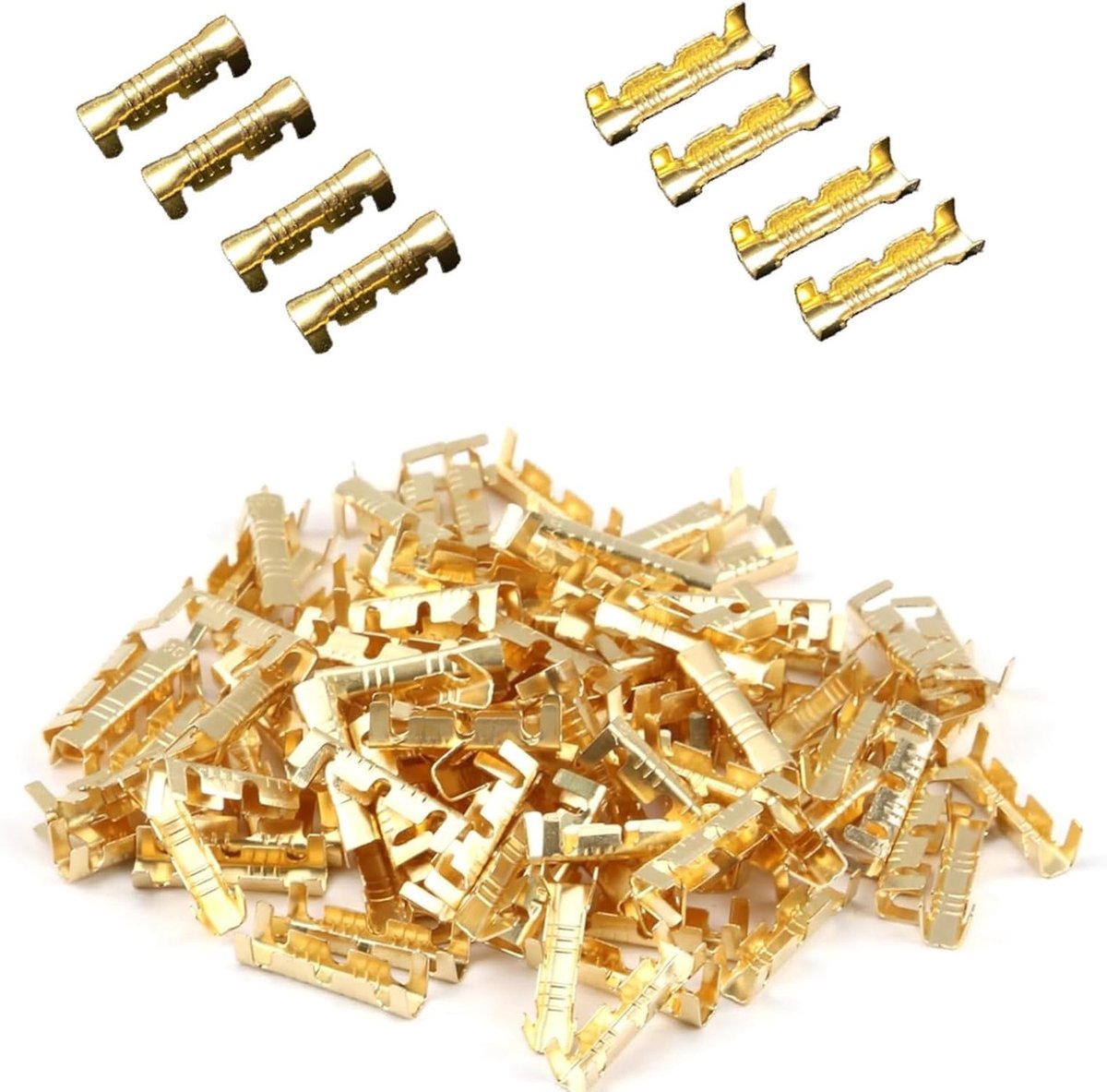 100 Stuks Messing Crimp Terminals U-vormige Draadverbindingen voor Betrouwbare Elektrische Verbindingen en Auto Kabels