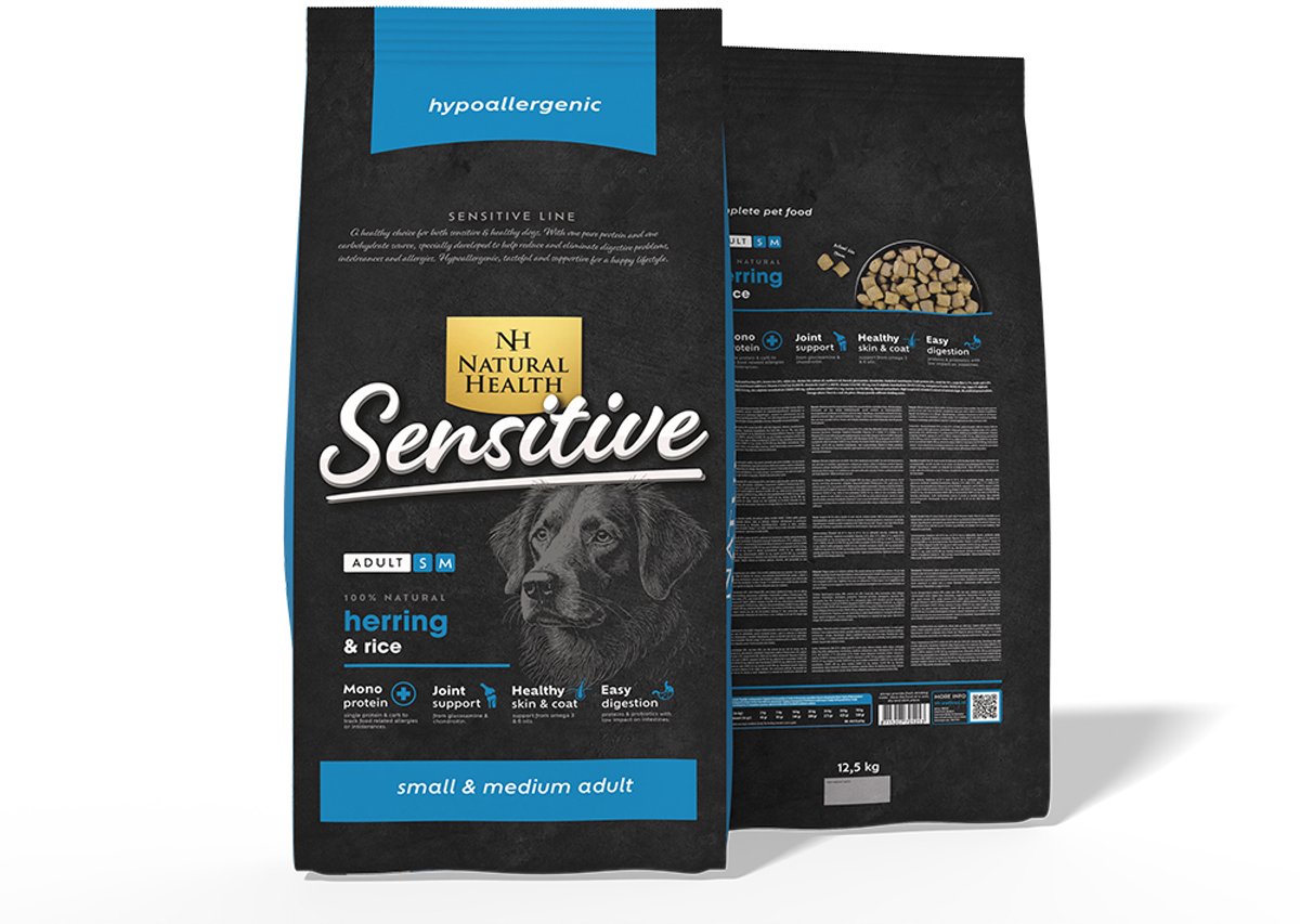 Natural Health Natural Health Droogvoer Natural Health Dog Vis en Rijst 12.5 Kg