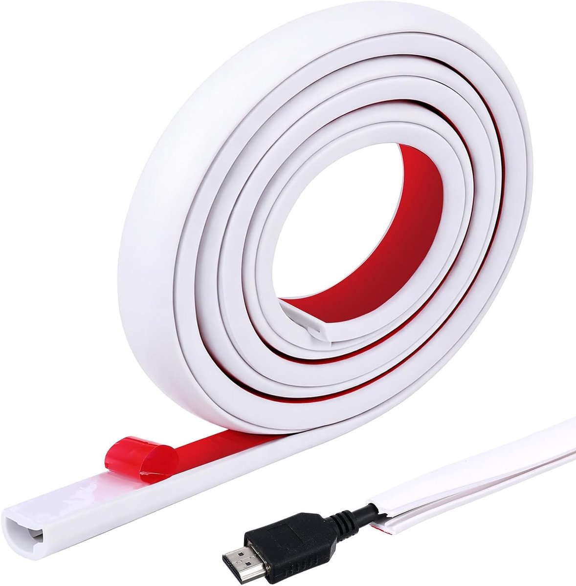 Flexibele Mini Kabelgoot van Silicone voor Enkele Kabels - Zelfklevend, 1m Lang, Ideaal voor Wand-, Vloer- en Plafondmontage, Kabelbeheer en Organisatie