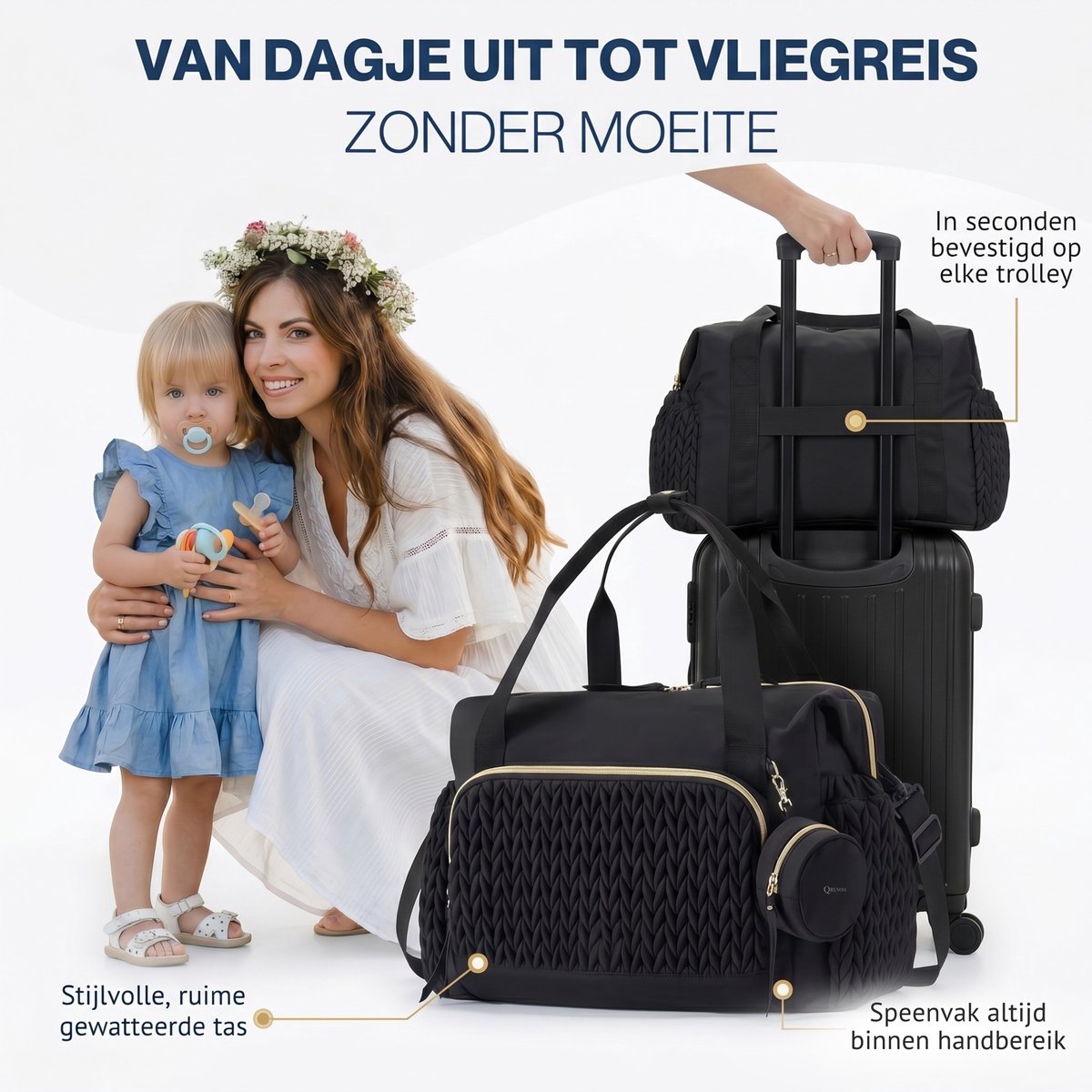 Qrenova Luiertas Groot - Inclusief verschoonmatras - Reis thumbnail 5