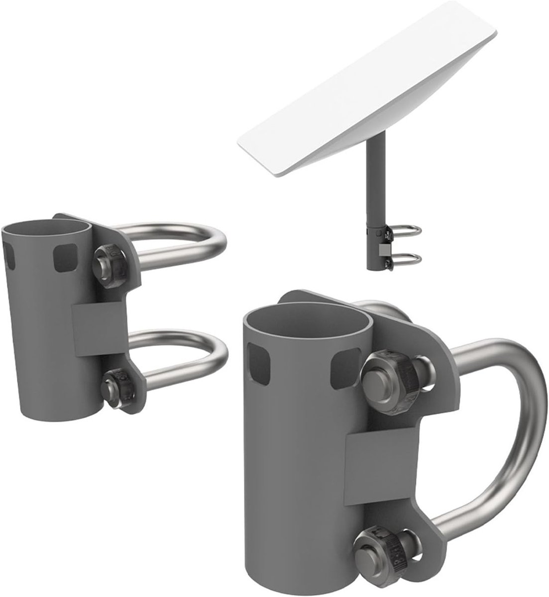 Verstelbare Heavy Duty U Beugel voor Antenne Mast, Geschikt voor 30mm tot 50mm, Ideaal voor V2 Rechthoekige Schotelantennes en Verbeterde Signaalontvangst
