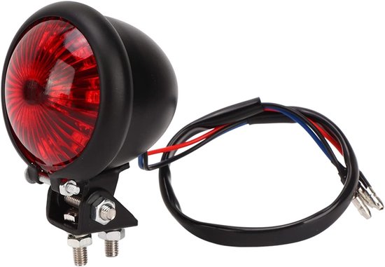 Retro Ronde LED Achterlicht voor Motoren, Universeel Remlicht voor 12V Motorfietsen, Veiligheid en Stijl