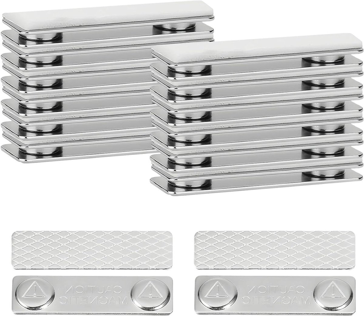 Magnetische ophangstrips voor fotolijsten, posters en woonaccessoires - 14 paar afneembare fixators in zilver