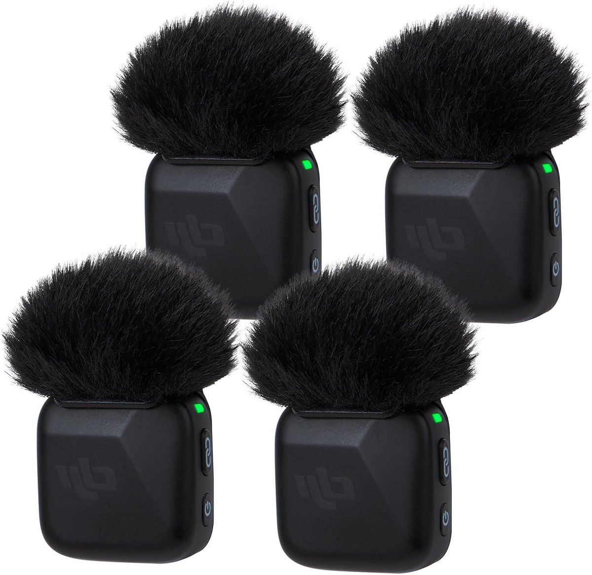 Set van 4 Microfoonfilters met Pluche Windcovers en Popfilter voor DJI Mic Mini, Zwart