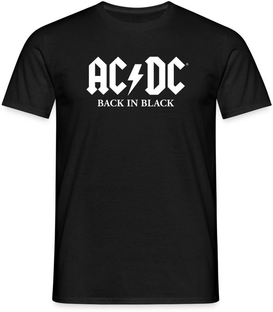 AC/DC Back In Black Album Wit Logo T-Shirt Heren
