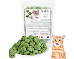 Mini Kattenpootvormige Teething Stick met Kattenkruid - Eetbare Freeze-Dried Snack voor Tandreiniging, Verhoogt de Appetijt en Vermindert Haarballen - Graanvrij, 100g