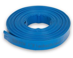 EBERTH 1" platte tuinslang voor pompen, 20 m lang, 1 inch, diameter 25 mm, flexibel, stevig PVC, industriële slang, waterslang voor besproeiing, in blauw