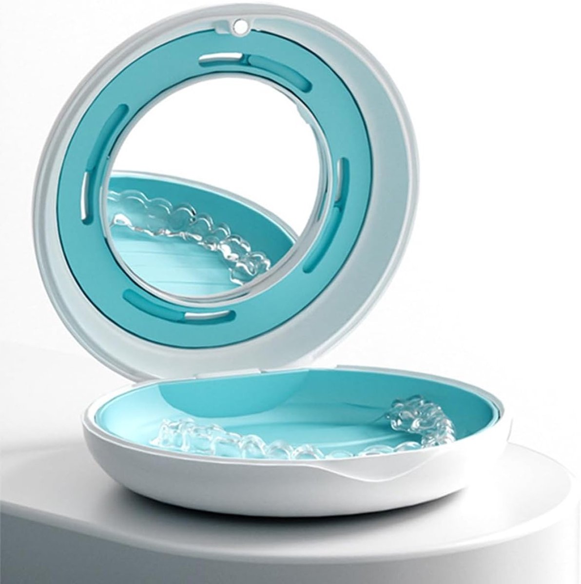Retainer Box met Spiegel en Verwijder Tool - Ideaal voor Invisalign, Beugel Opslag en Reiniging