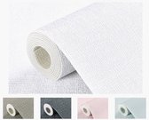 Mogi Products- Isolerend Behang - Zelfklevend Behang voor Woonkamer & Slaapkamer - ± 2 mm Dik en Waterbestendig-Linnenstructuur Wit - Isolatie behang