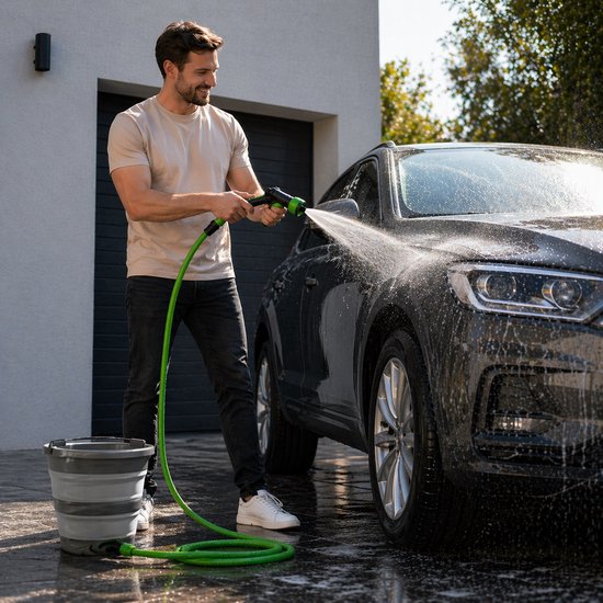 Draagbare Lagedrukreiniger - Emmer, Accu, Pomp - 15L - Draagbare Douche van Merkloos	 — afbeelding 3