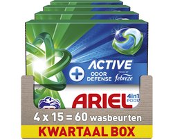 Ariel 4in1 Wasmiddel Pods +Active Odor Defence - 4 x 15 Wasbeurten