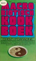 Macro Biologisch Kookboek met de tekst "Macro Biologisch Kookboek" en een yin en yang schaal met bruine rijst en havermout.