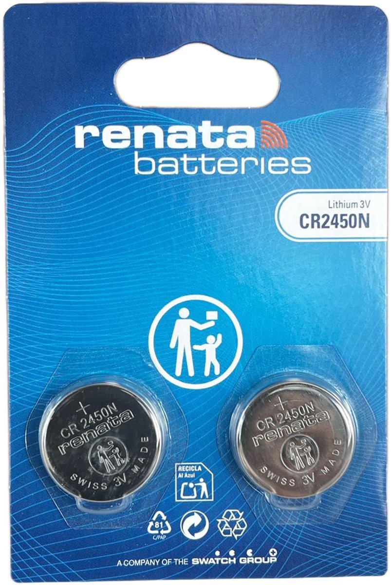 Renata - Knoopcel batterijen - CR2450N - Lithium - 3V - 2 stuks