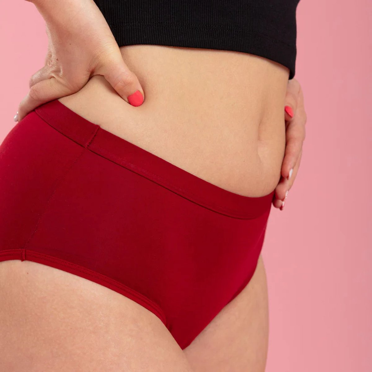 Moi et Marie®- menstruatieslip daily- MARIE - Hoge absorptie - Tieners - rood – maat M