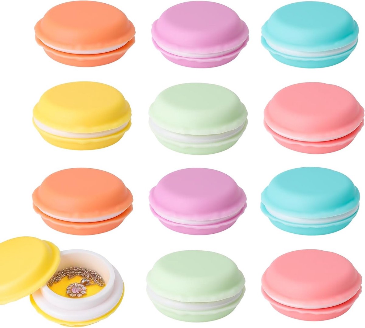 Mini Sieradenboxen - 12 Stuks Kleine Opbergdozen voor Oorbellen, Ringen en Kettingen, Compact en Draagbaar voor Meisjes en Cosmetica