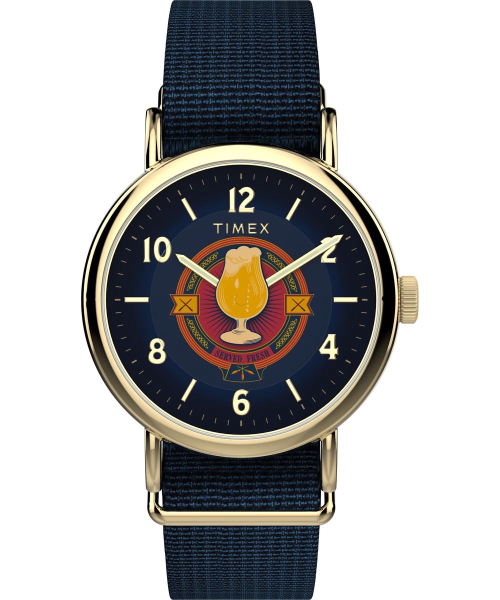 Timex Harry Potter x Timex Weekender Butterbeer TW2Y76100 Horloge - Textiel - Blauw - Ø 40 mm