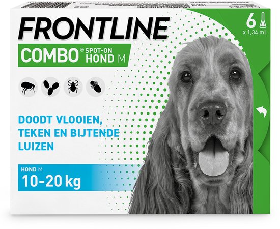 Frontline Combo Spot On 2 Medium Hond Medium - Anti vlooien en tekenmiddel - 4+2 pip