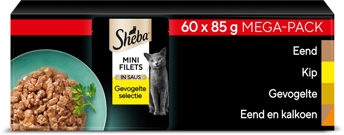 Sheba Pouch in saus Gevogelte 60*85g 1x1