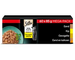 Sheba Kattenvoer - Mini Filets - Gevogelte in Saus - 60x85g Mega-Pack