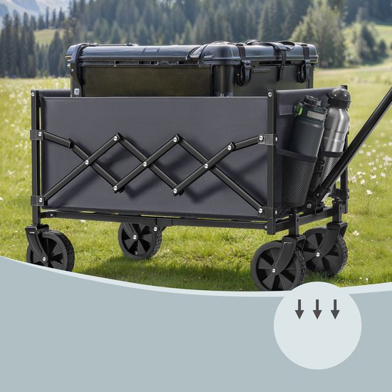 SONGMICS GFW909G01 - Opvouwbare Bolderkar - Met Handgreep en 4 Wielen - Voor Buiten en Tuin van Merkloos — afbeelding 3