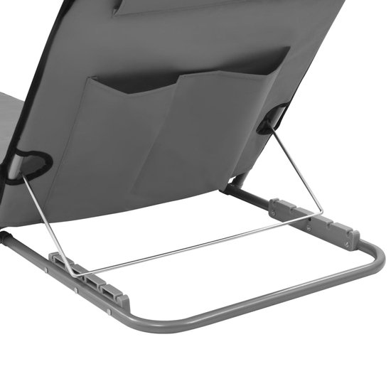 Verstelbare Strandmatten met Rugleuning - Set van 2 - Grijs - Opvouwbaar & Lichtgewicht - UV-bestendig Ligbed voor Strand, Park & Tuin — afbeelding 2