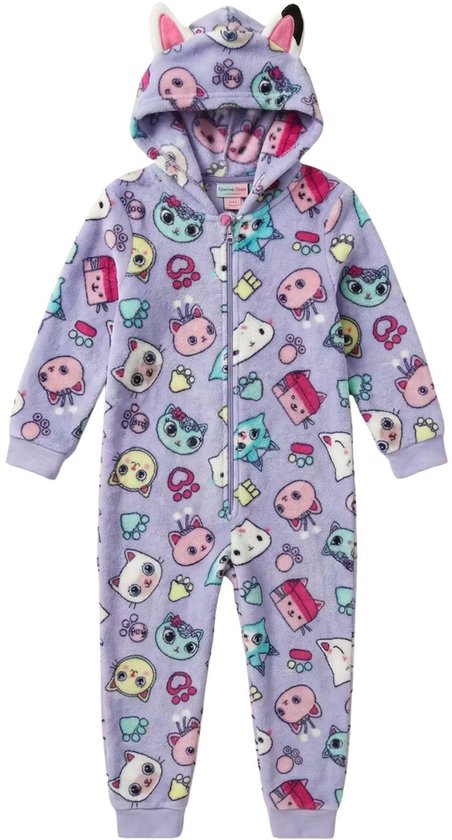 Gabby's Dollhouse Onesie - Maat 122/128 - Polyester - Pyjama - Paars