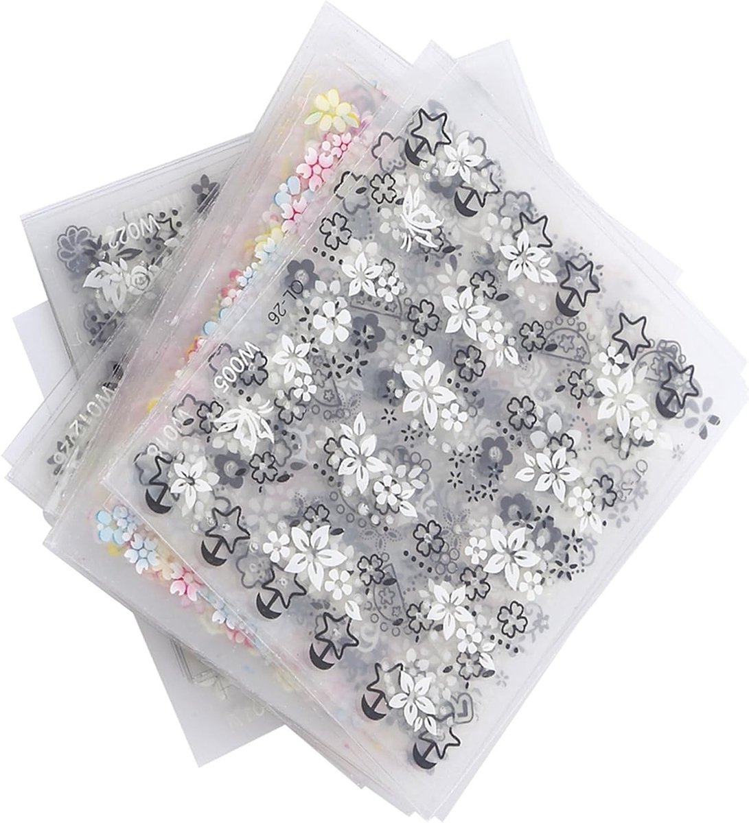 Nail Art Stickers 50 Vellen 3D Bloemen voor Professionele Nagelkunst en Thuisgebruik