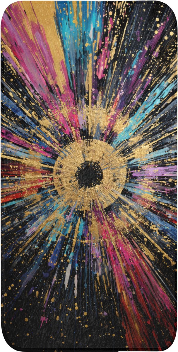 Badmat 60x120 cm - Antislip - Explosie - Goud - Kleurrijk - Abstract - Badmatten voor badkamer - Badkamermat - Douchemat - Badkamer mat