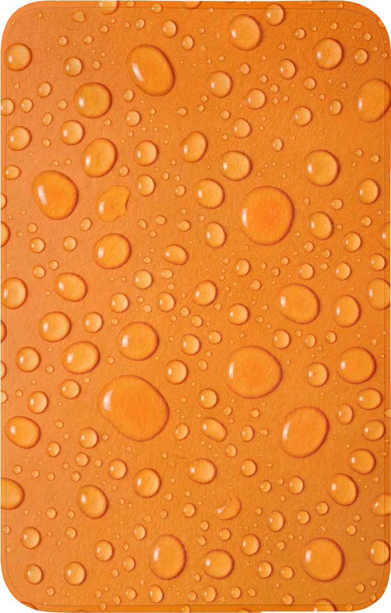 WC mat 50x80 cm - Antislip - Water - Druppels - Oranje - Toiletmat - Vloermat - Douchemat