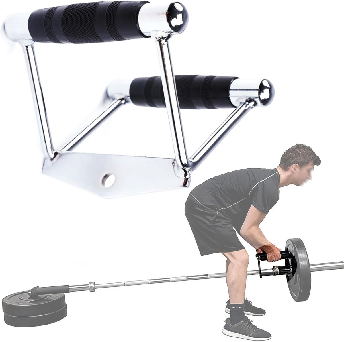 Draagbare Handgreep voor Roeimachines met Antislip Rubber, Ideaal voor Fitness en Triceps Oefeningen