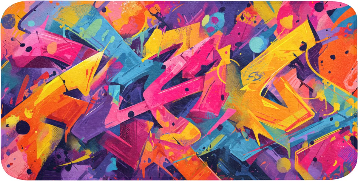 Badmat 120x60 cm - Antislip - Abstract - Vormen - Kleurrijk - Badmatten voor badkamer - Badkamermat - Douchemat - Badkamer mat