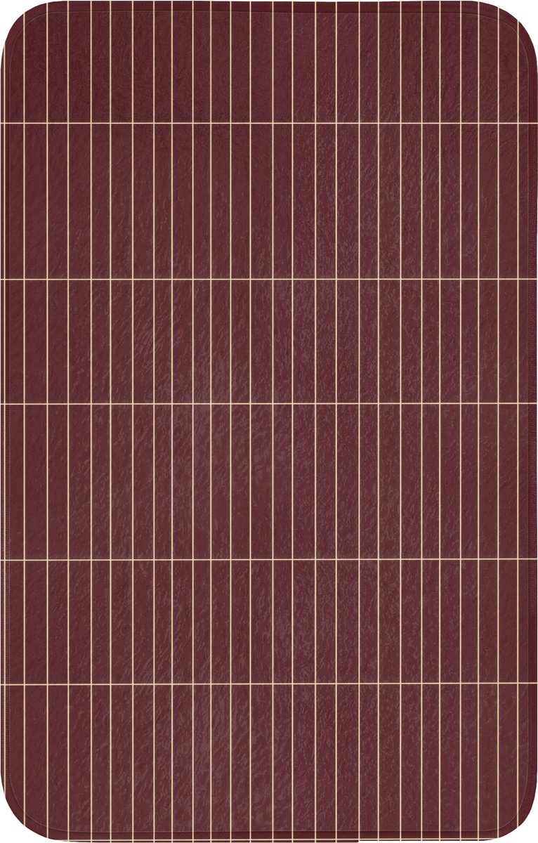 WC mat 50x80 cm - Antislip - Lijnen - Patroon - Bordeaux - Toiletmat - Vloermat - Douchema