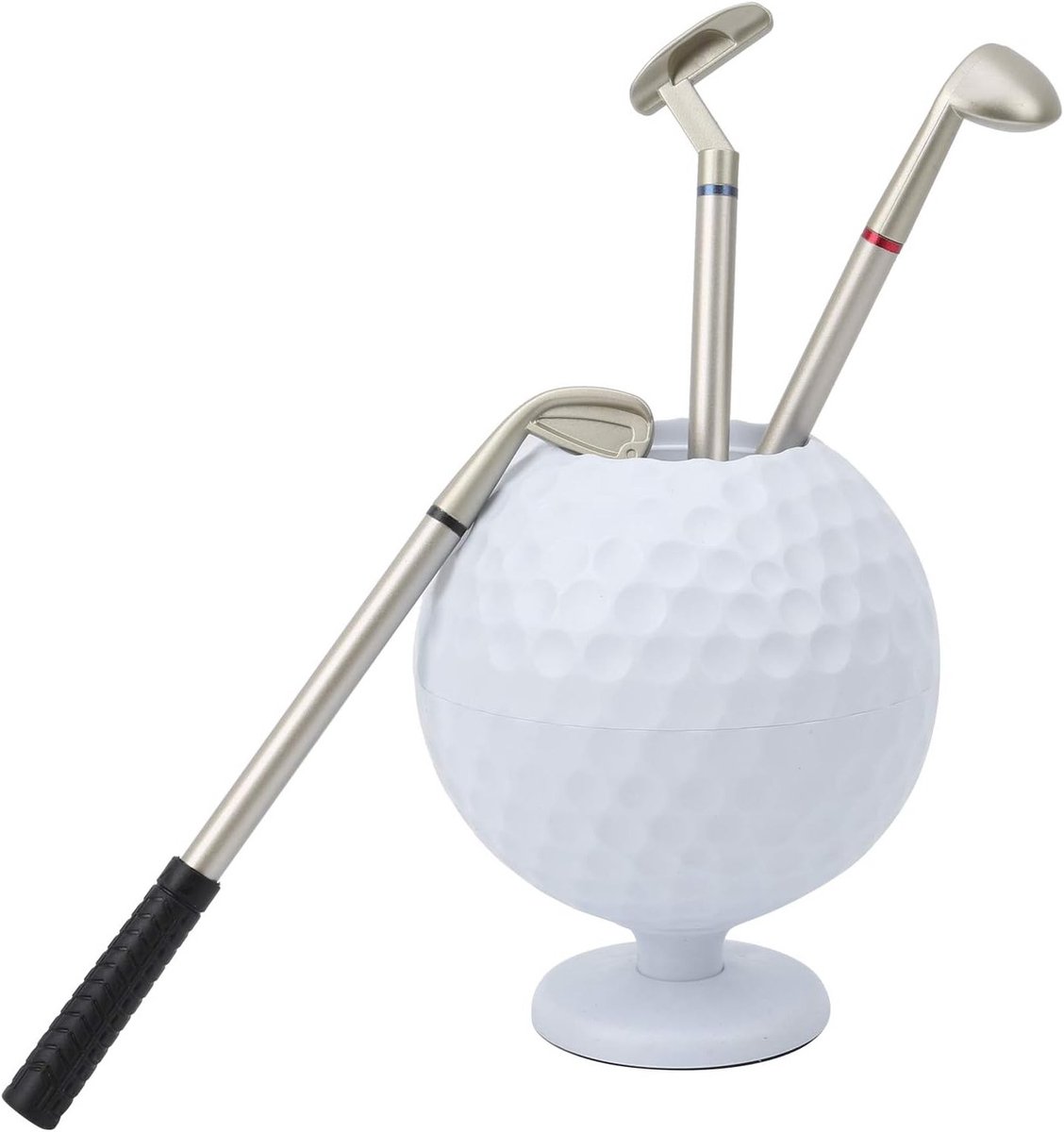 Mini golfbal pennenhouder set van 3 - Desk accessoires voor golfers - Origineel cadeau voor golfliefhebbers en kerstgeschenken