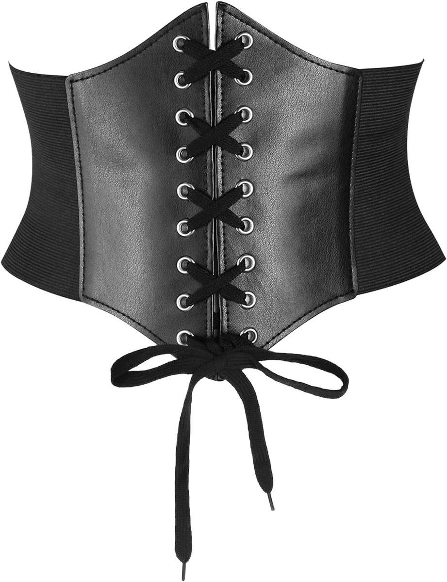 Vintage Stijl Corset Tailleband, Zwart, Elastische Tailleband voor Kostuums en Waspie Corset Belts (S)